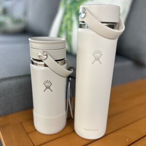 Hydro Flask 24oz Water Bottle & Wide Mouth Coffee Flex Sip Lid Thermos 16 oz